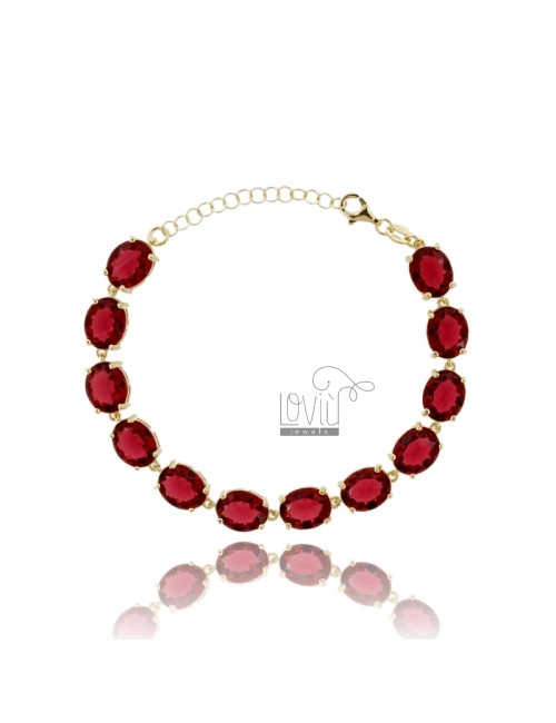 Bracelet with 11 red oval...