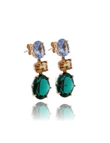 Earrings with light blue,...