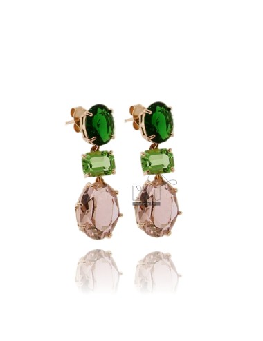 Earrings with green and...