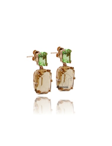Earrings with green...