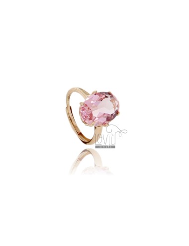Ring with pink hydrothermal...