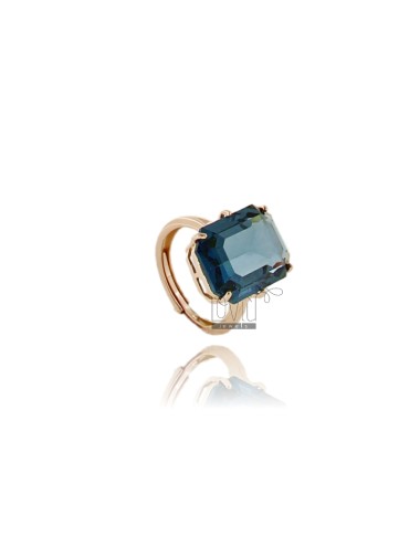 Ring with rectangular blue...