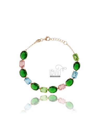 Bracelet with green, pink...