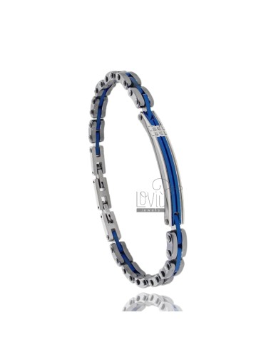 Bracelet with plate in blue...