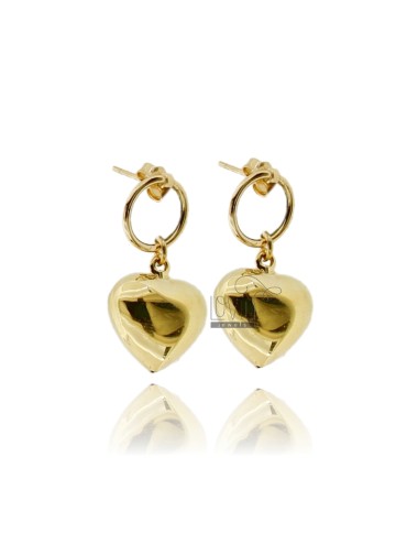 Pendant earrings with heart...