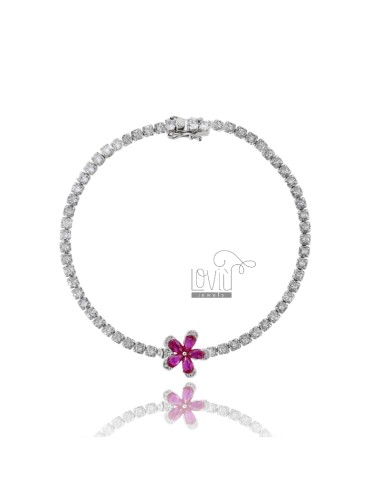 Tennis bracelet with flower...