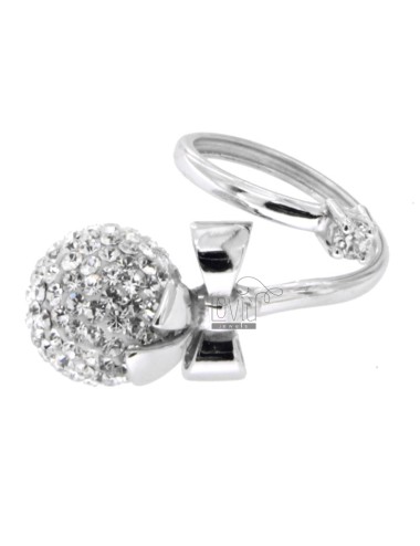 Bow ring with crystal ball...
